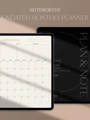 Digital Monthly Planner, Digital Planner, iPad Monthly planner, Minimalist Planner, iPad Planner, GoodNotes Planner, Notability Planner