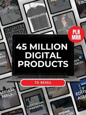 45+ Million Resell Digital Products Bundle Ideal for Passive Income, Featuring Private Label Rights & Master Resell Rights (MRR) (PLR)